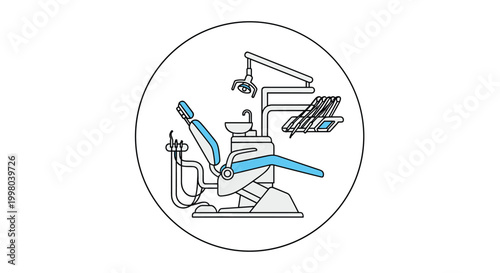 Modern dental chair with advanced medical equipment and adjustable lighting for patient care in a professional clinical setting.