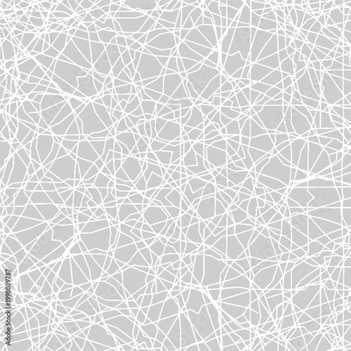 Abstract  stripe lines geometric background. Chaotic patten with lines. Randomly arranged contours white and gray colors texture. Vector illustration