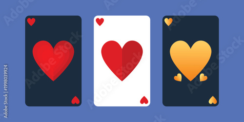 Ace of hearts card background. Playing card love icon flat design