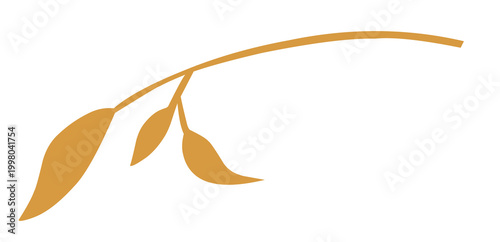 simple illustration of brown dry leaf branch