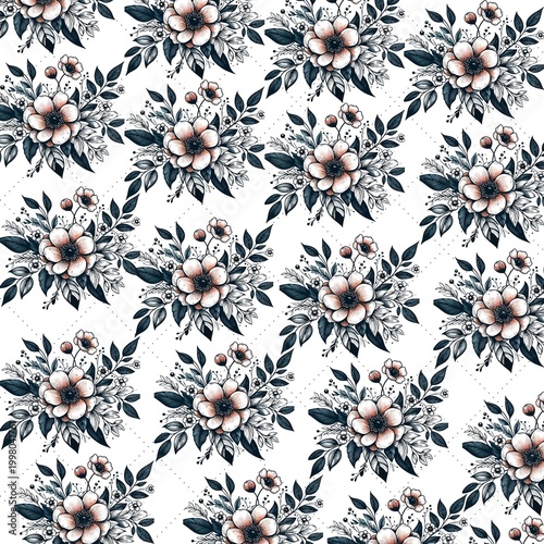 Untitled design - 1White Elegant Floral Seamless Pattern