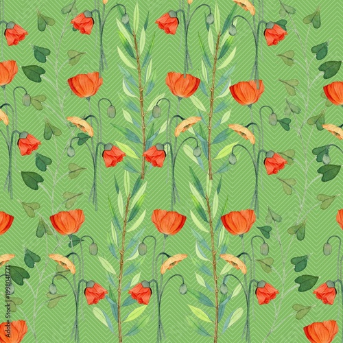 Untitled design - 1Green Floral Botanical Seamless Pattern