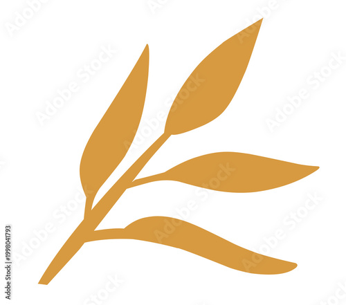 simple illustration of brown dry leaf branch