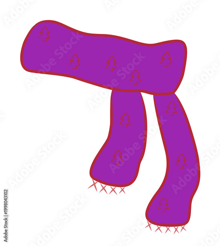 winter scarf illustration on a white background