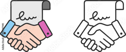 Business Handshake Agreement Partnership Deal Concept Icon
