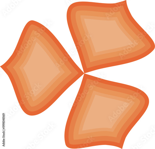 Orange paper origami flower with petals and leaves
