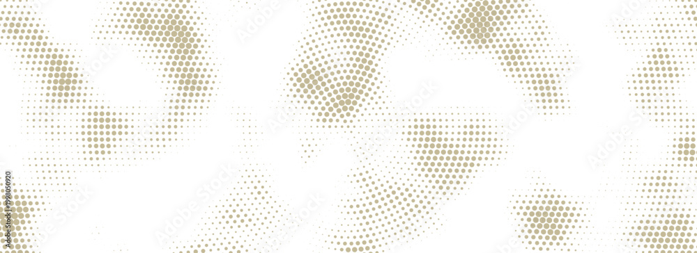 Fototapeta premium Ecru beige halftone background with scattered pixel dots, retro craft paper aesthetic, layered with grunge gradient and aged canvas texture.