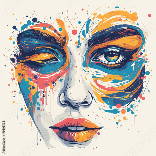 Abstract Woman Face Very Cool Design