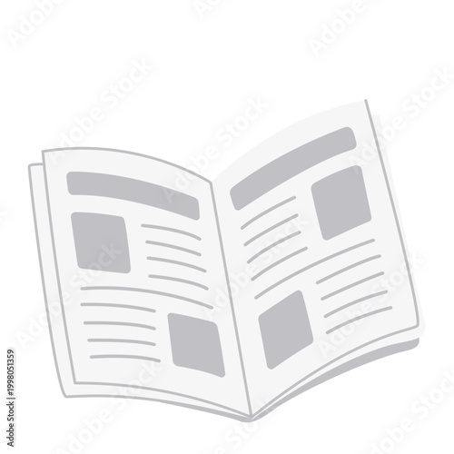 Simple Flat Newspaper or Magazine Illustration Icon