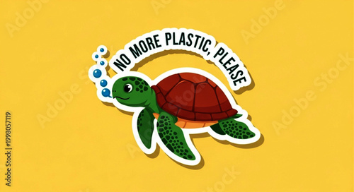 World Turtle Day No More Plastic Please Sea Turtle Illustration