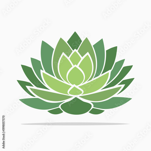 Stylized Green Succulent Plant Icon