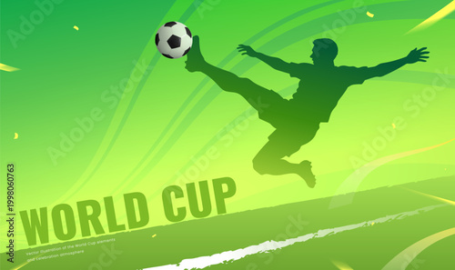 Football Athlete Celebration World Cup Silhouette Illustration