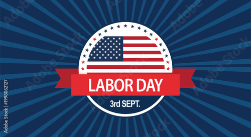 Labor day celebration american flag and festive design