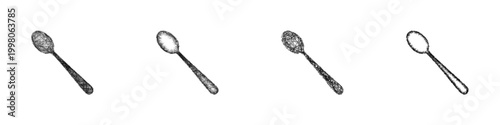 Sketch teaspoon icon design set