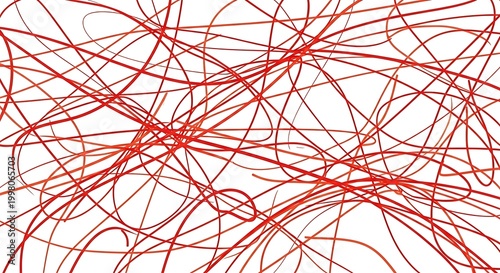 Photography Dynamic abstract background with tangled red and orange lines creating a complex