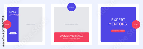 Education and Learning Design with Tabbed Cards Layout