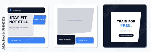 Gym Fitness Design Template with Neo Bento Reference Style