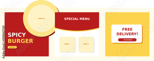 Restaurant Food Promotion Design with Pop Out Plate Effect