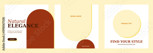 Fashion and Beauty Design Template with Organic Arch Shape