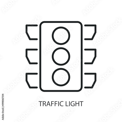 Traffic Light thin line vector icons