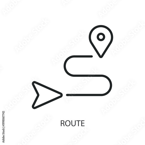 Route thin line vector icons