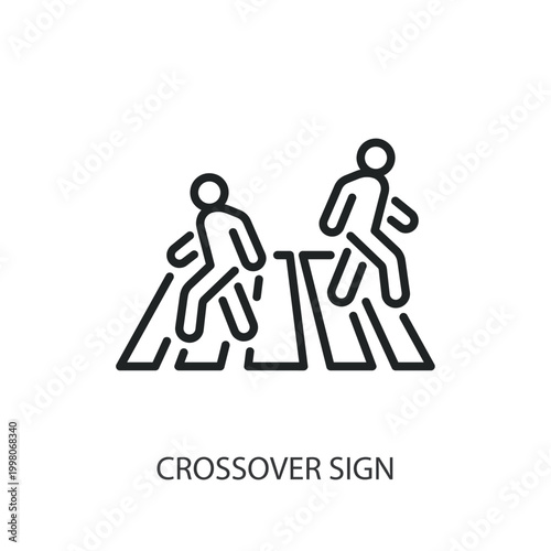 Crossover Sign thin line vector icons