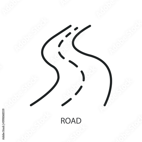 Road thin line vector icons