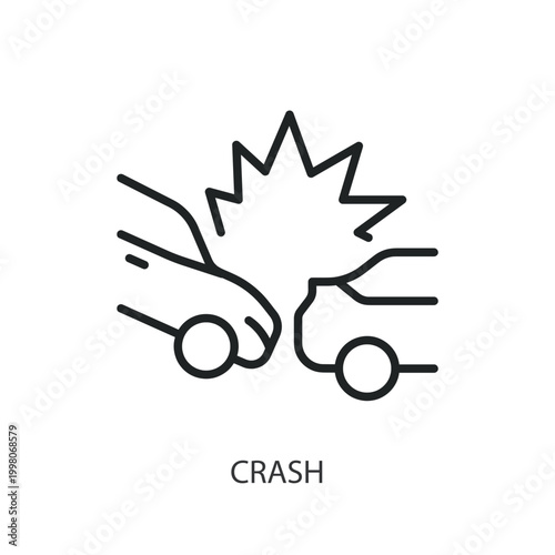 Crash thin line vector icons