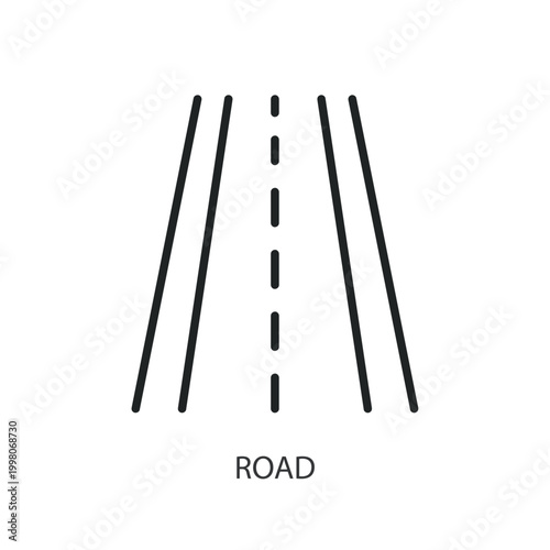 Road thin line vector icons