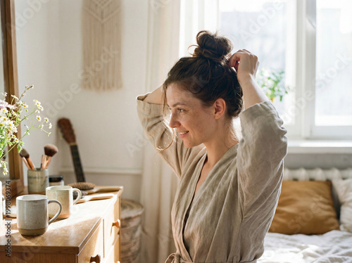 Morning Routine in Cozy Bedroom