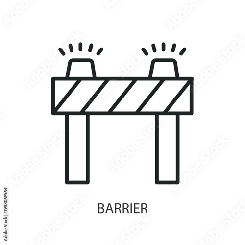 Barrier thin line vector icons