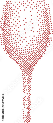 Wine glass outline formed with small dots against a white background for beverage advertising