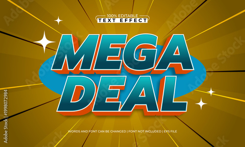 Mega Deal Editable Text Effect - Promotional Bold Typography for Marketing and Sales Design