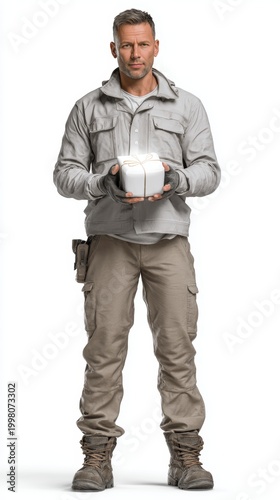 Drone operator showcasing innovative technology urban environment portrait photography professional setting