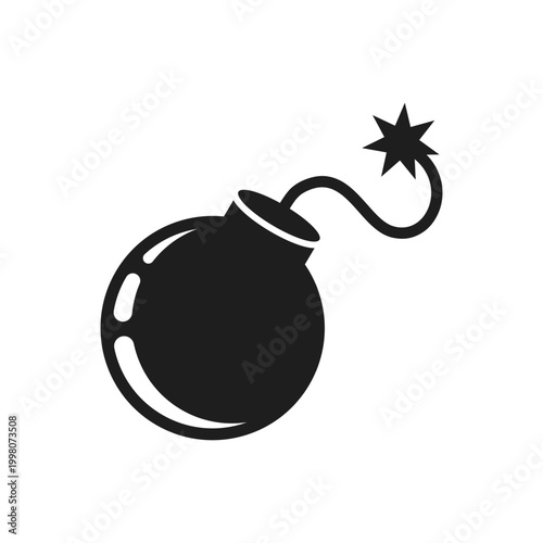 Photos Bomb icon in flat silhouette style