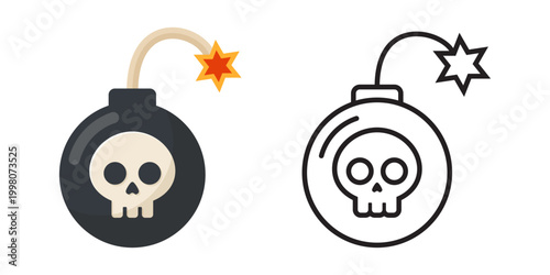 Photography Bomb icon in flat silhouette style