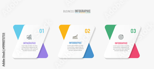 Timeline infographic template design. 3 options or steps business infographic template design. Can be used for process diagram, presentations, workflow layout, flow chart, steps, banner.