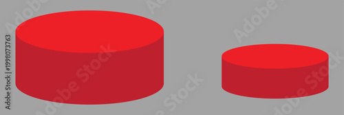 Minimal  Podium Display Background Product Stages. Cylindrical podium stages in different heights for product display, presentation, and branding mockups with soft shadows  and minimal style.