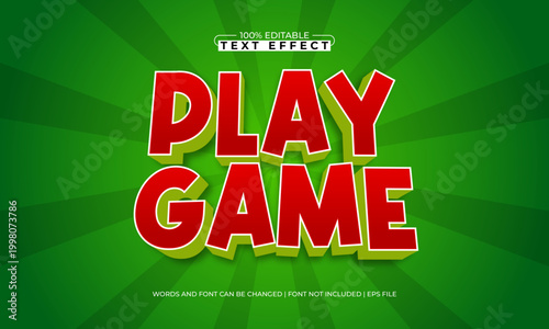 Play Game Editable Text Effect - Fun Cartoon Typography for Playful Gaming Design