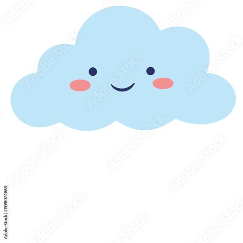 Smiling cloud sticker