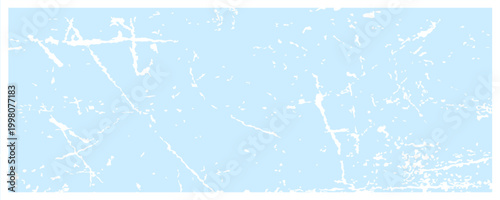 Scratch ice surface texture. Light blue icy background with skate traces, cracks, scratches. Rough winter sport rink backdrop. Frozen lake or pond water wallpaper with dots, spot and lines. Vector