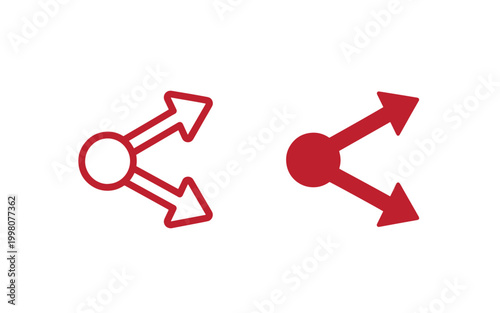 Red arrows on white background, with black background, suggestion symbols directional arrows