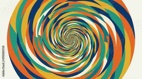 Fotografie Vibrant colorful spiral art design element.