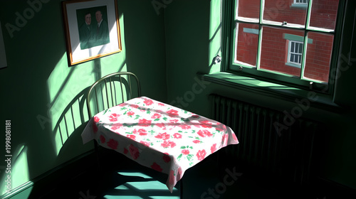 simple bed with natural lighting