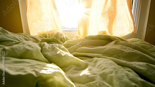 simple bed with natural lighting