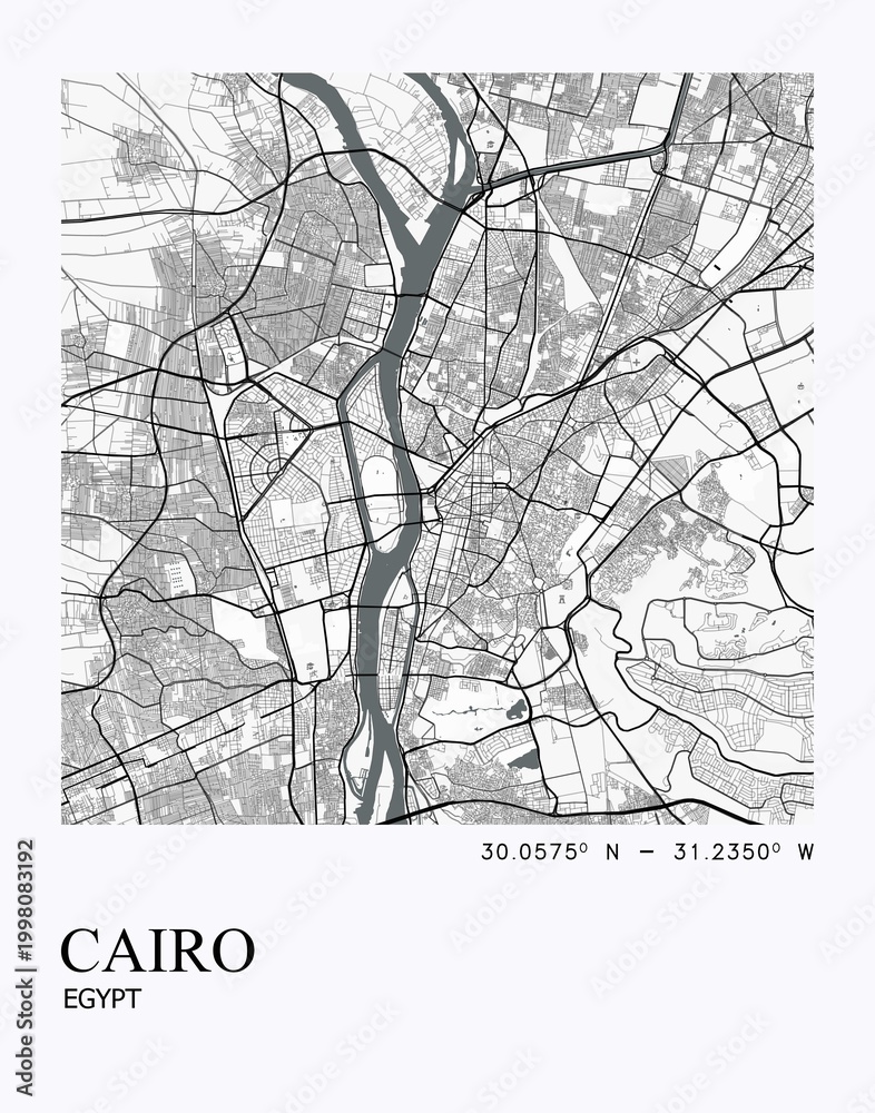 Obraz premium Visually appealing minimalist city map