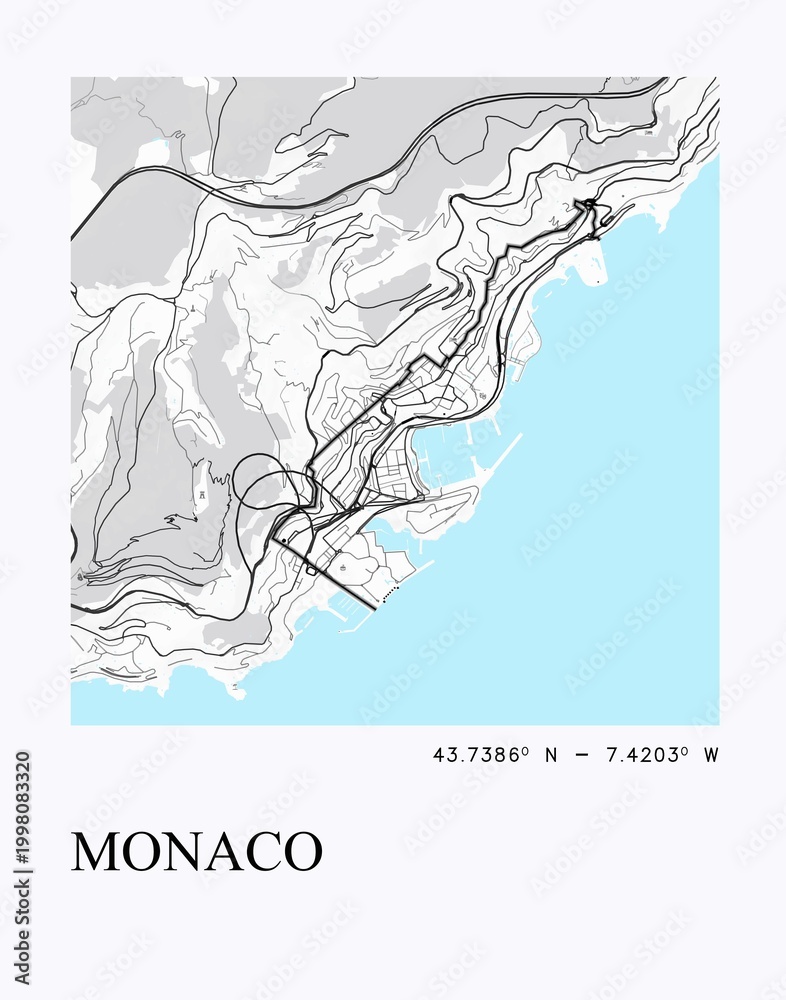 Fototapeta premium Visually appealing minimalist city map