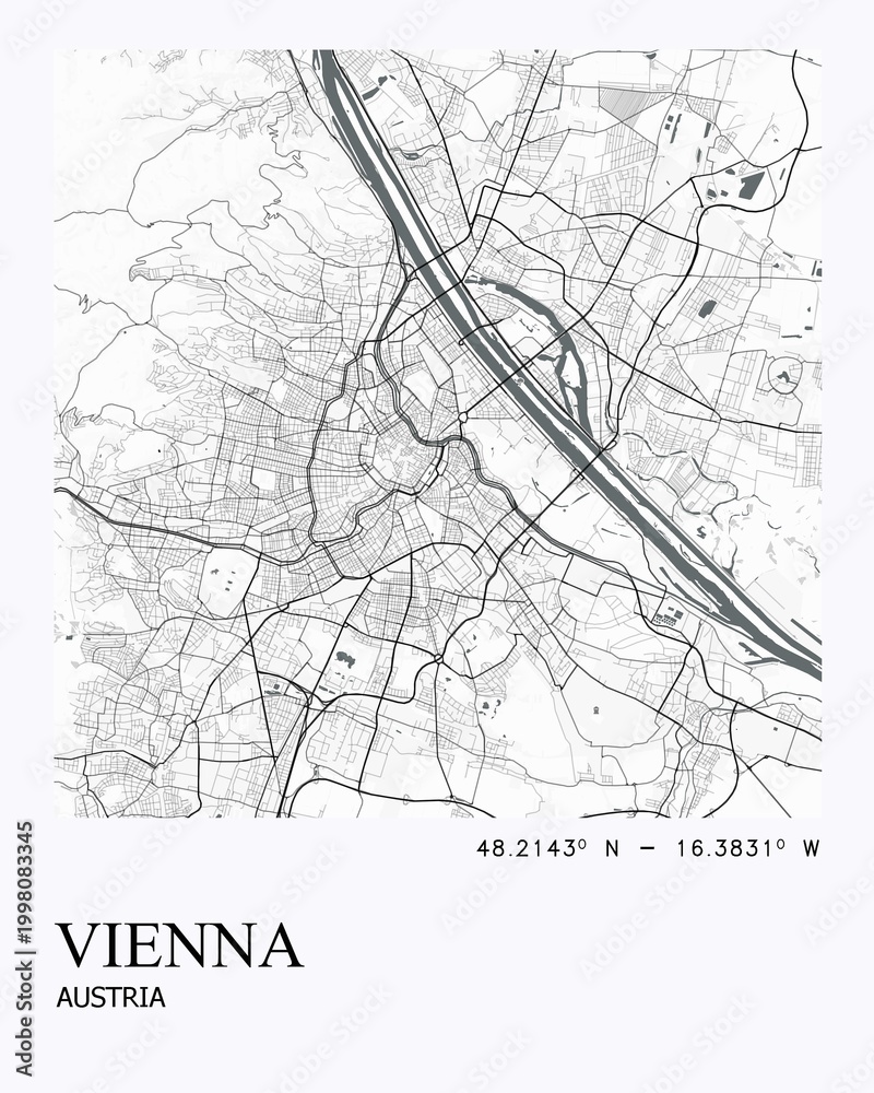 Obraz premium Visually appealing minimalist city map