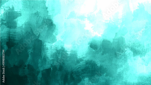 Abstract Vector teal blue watercolor textured background with gradient transitions creating artwork and artistic expressive atmosphere.