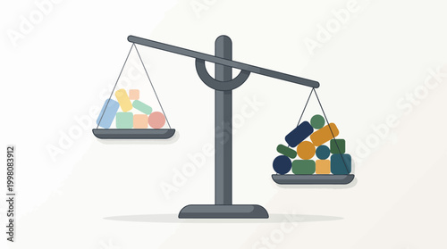 Minimalist Vector Illustration of Weight Scale with Geometric Shapes